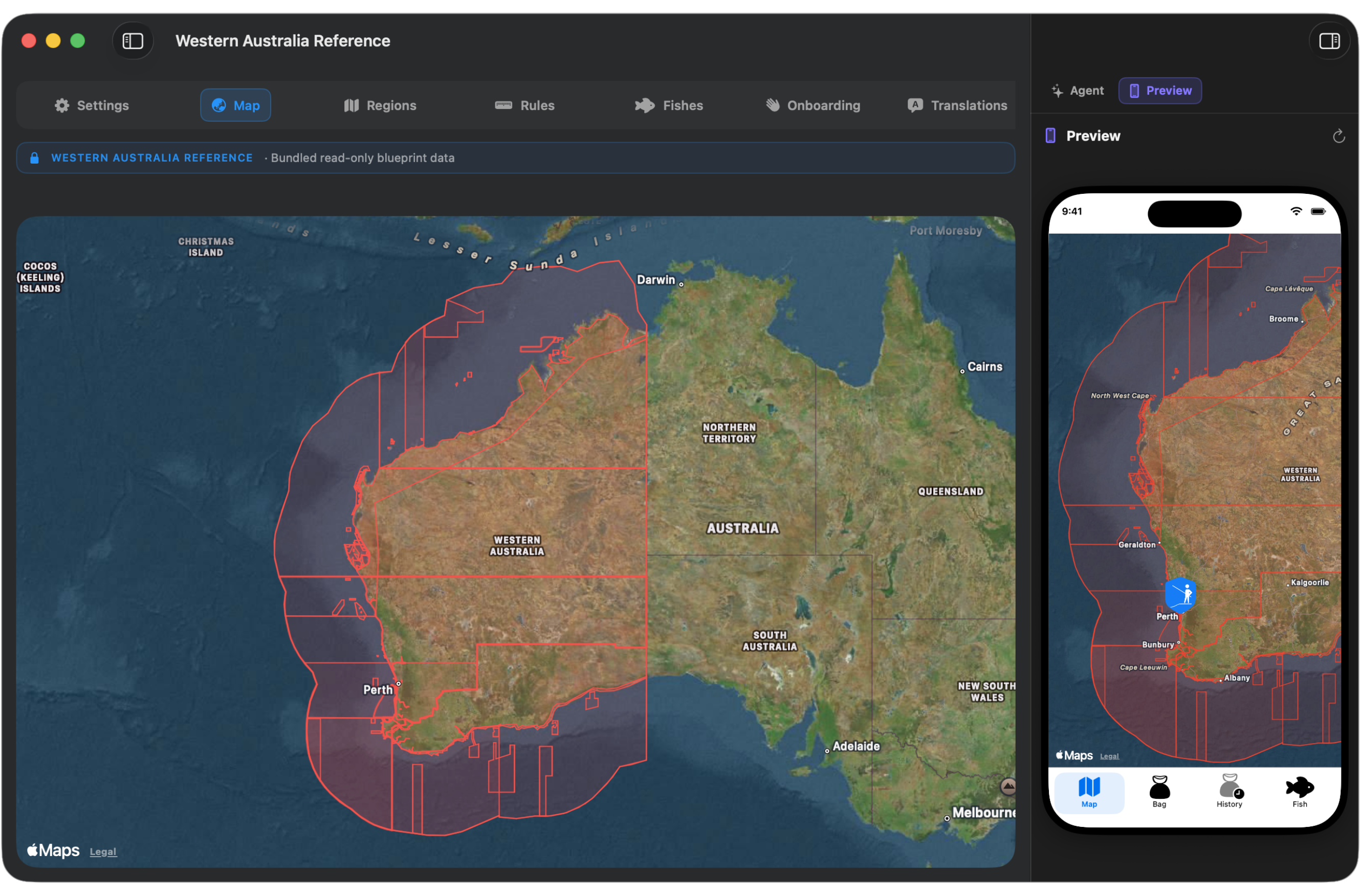 Draw regions and zones on the map